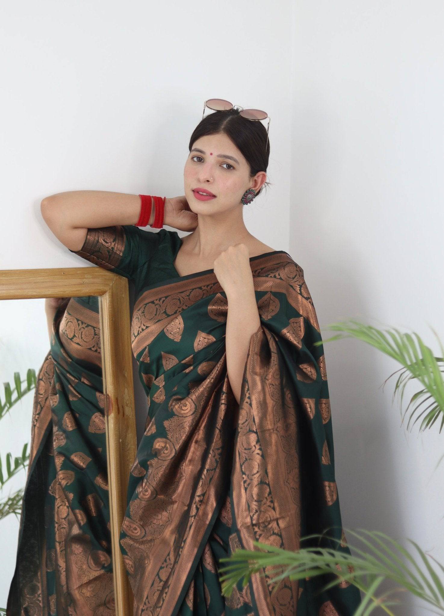 Pure Gaji Silk Saree Weaved With  Zari Comes With Tassels