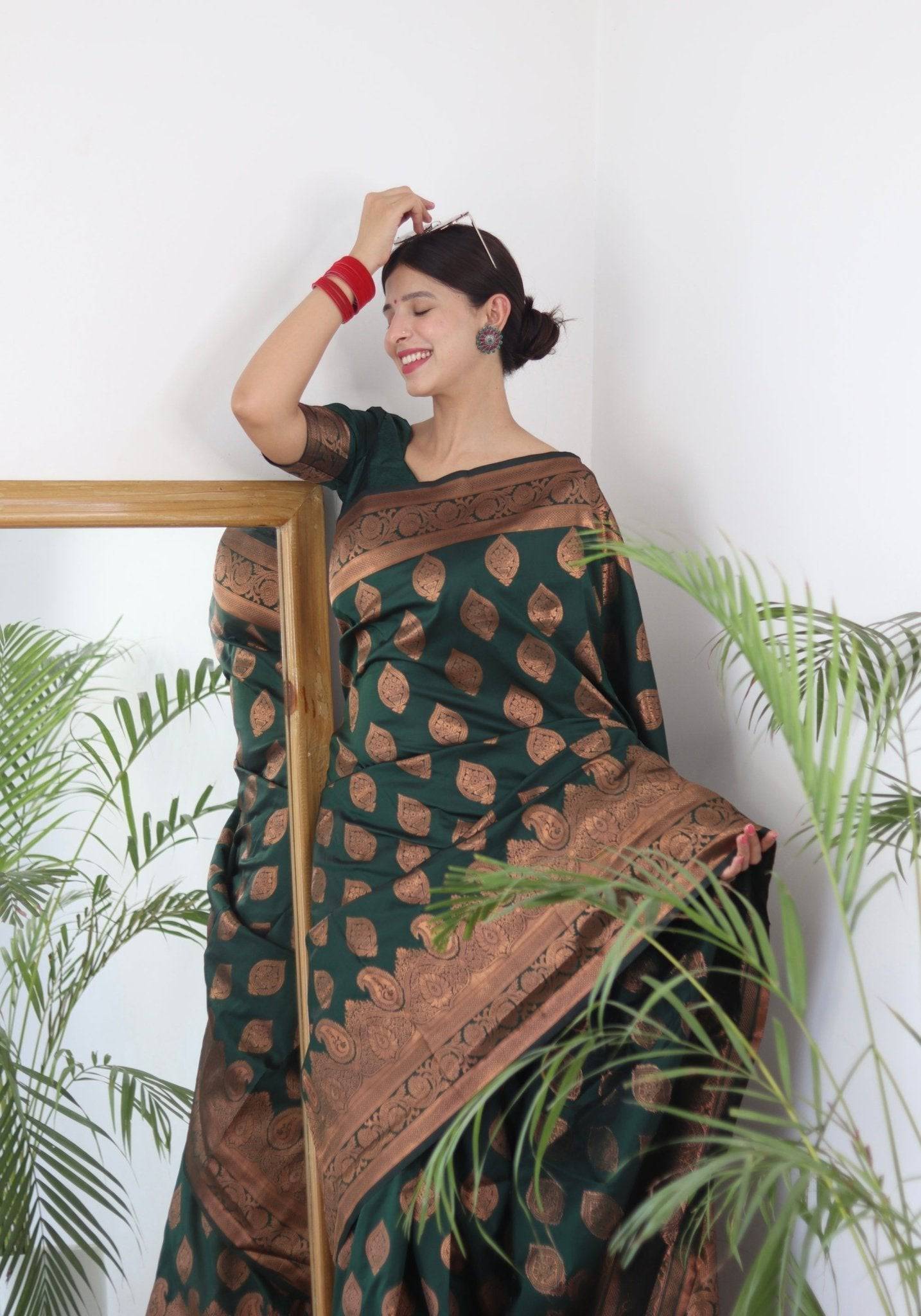 Pure Gaji Silk Saree Weaved With  Zari Comes With Tassels