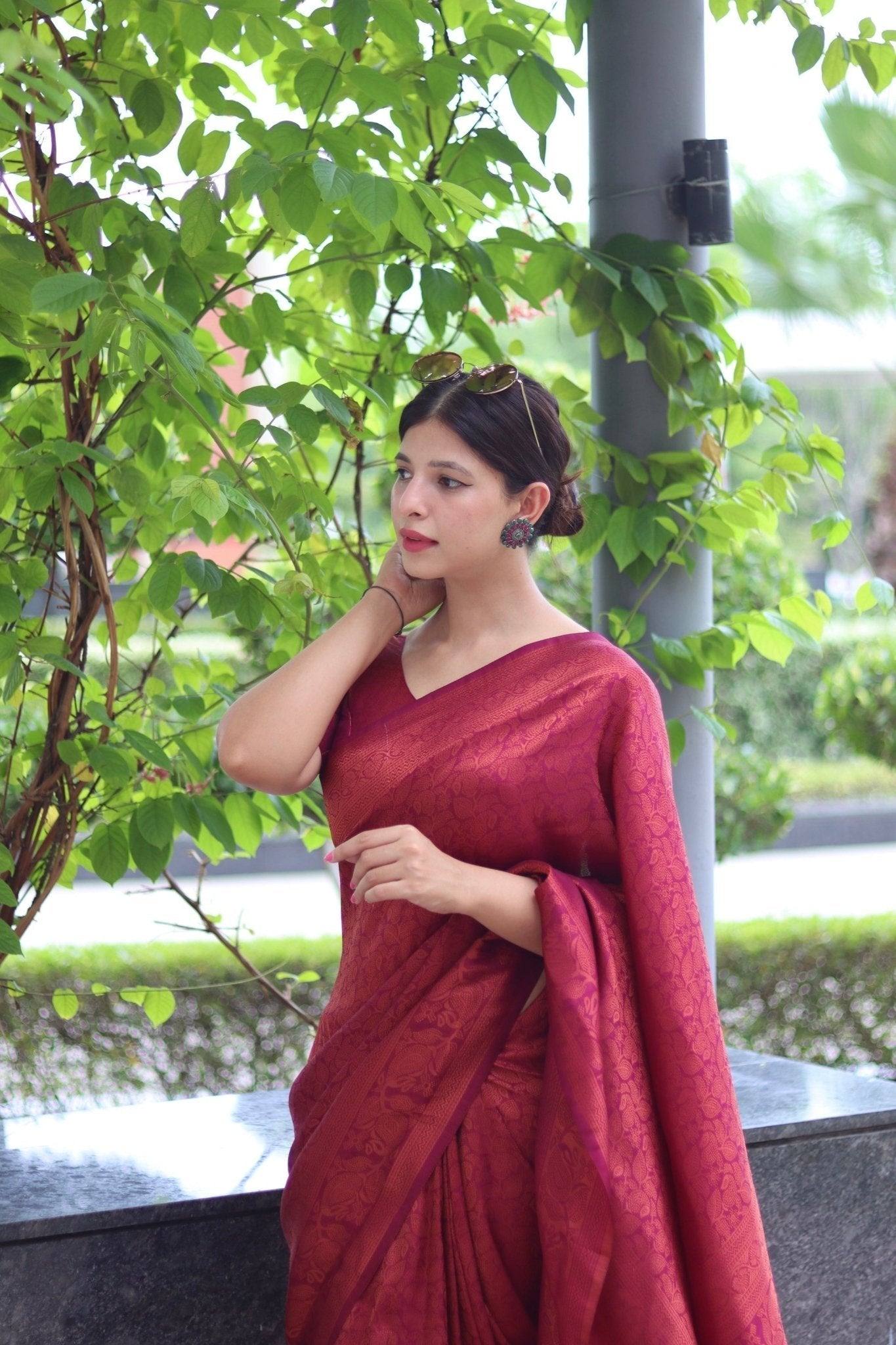 Pure Gaji Silk Saree Weaved With  Zari Comes With Tassels