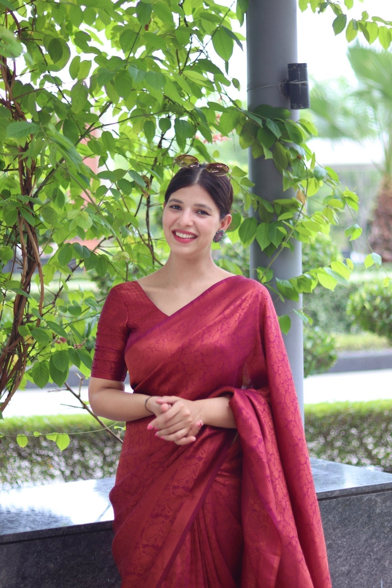 Pure Gaji Silk Saree Weaved With  Zari Comes With Tassels