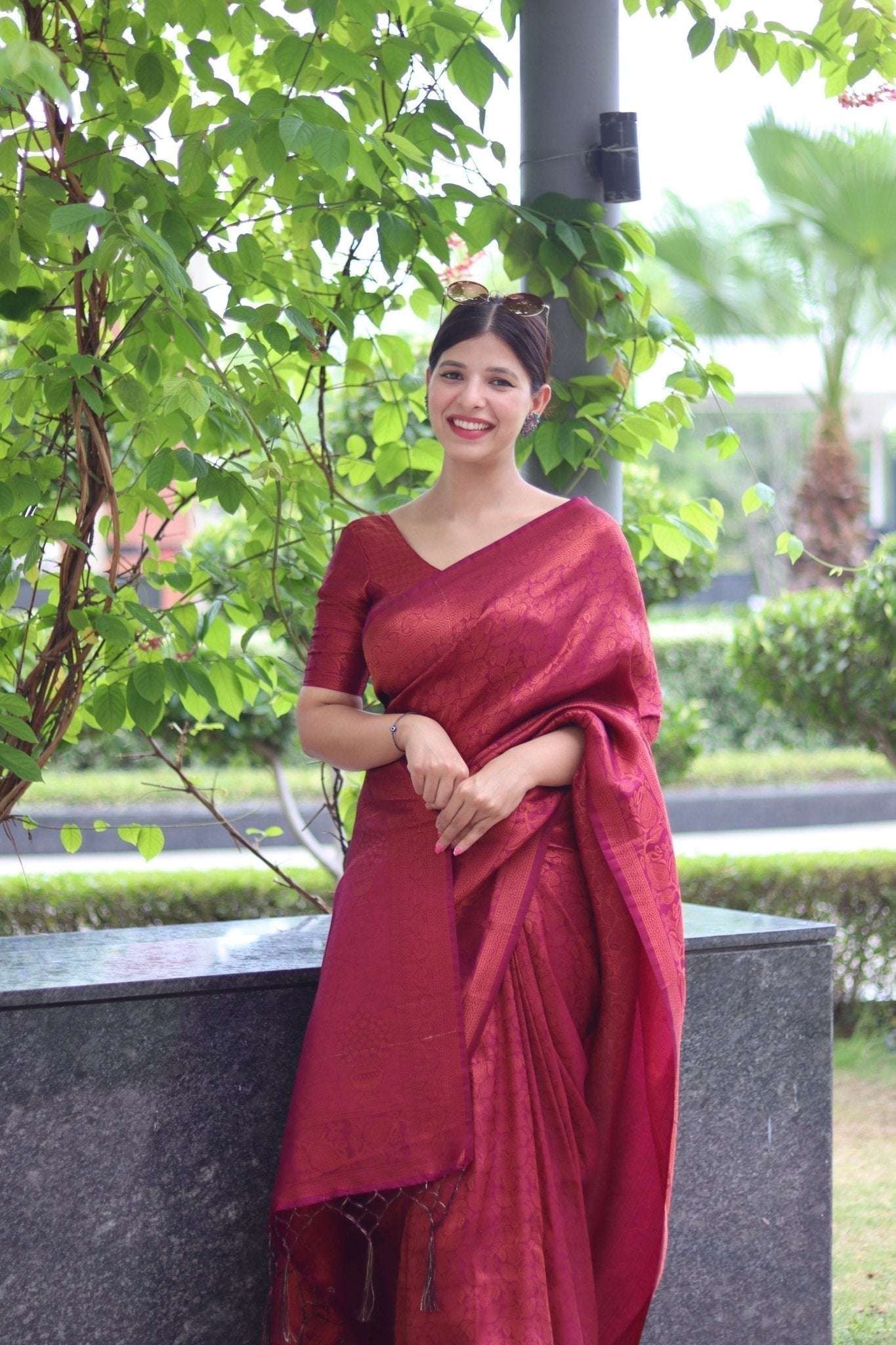 Pure Gaji Silk Saree Weaved With  Zari Comes With Tassels