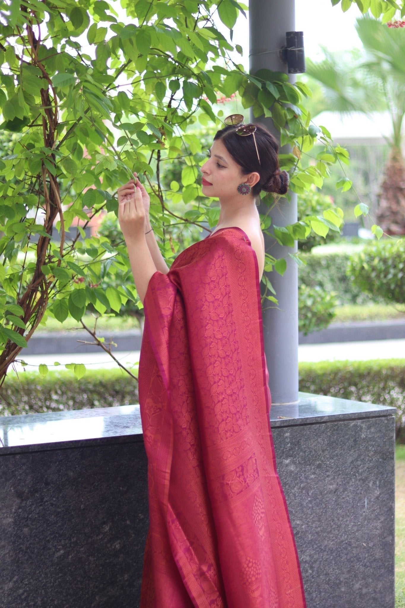Pure Gaji Silk Saree Weaved With  Zari Comes With Tassels